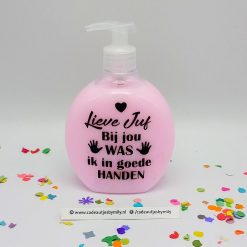 Handzeep met naam Roze