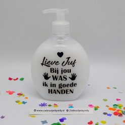 Handzeep met naam Wit